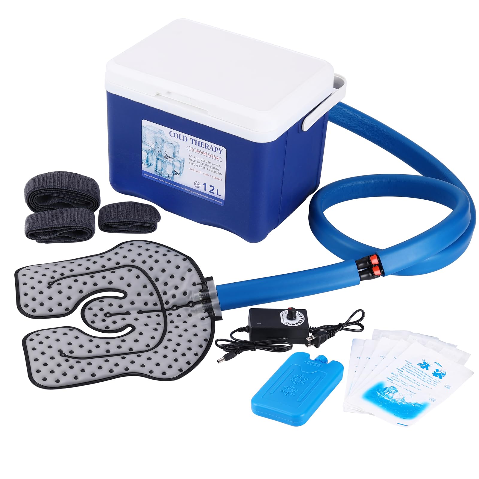 Veanvoky sistema terapia fría 12L, vista frontal, posible alivio focal y enfriamiento localizado.