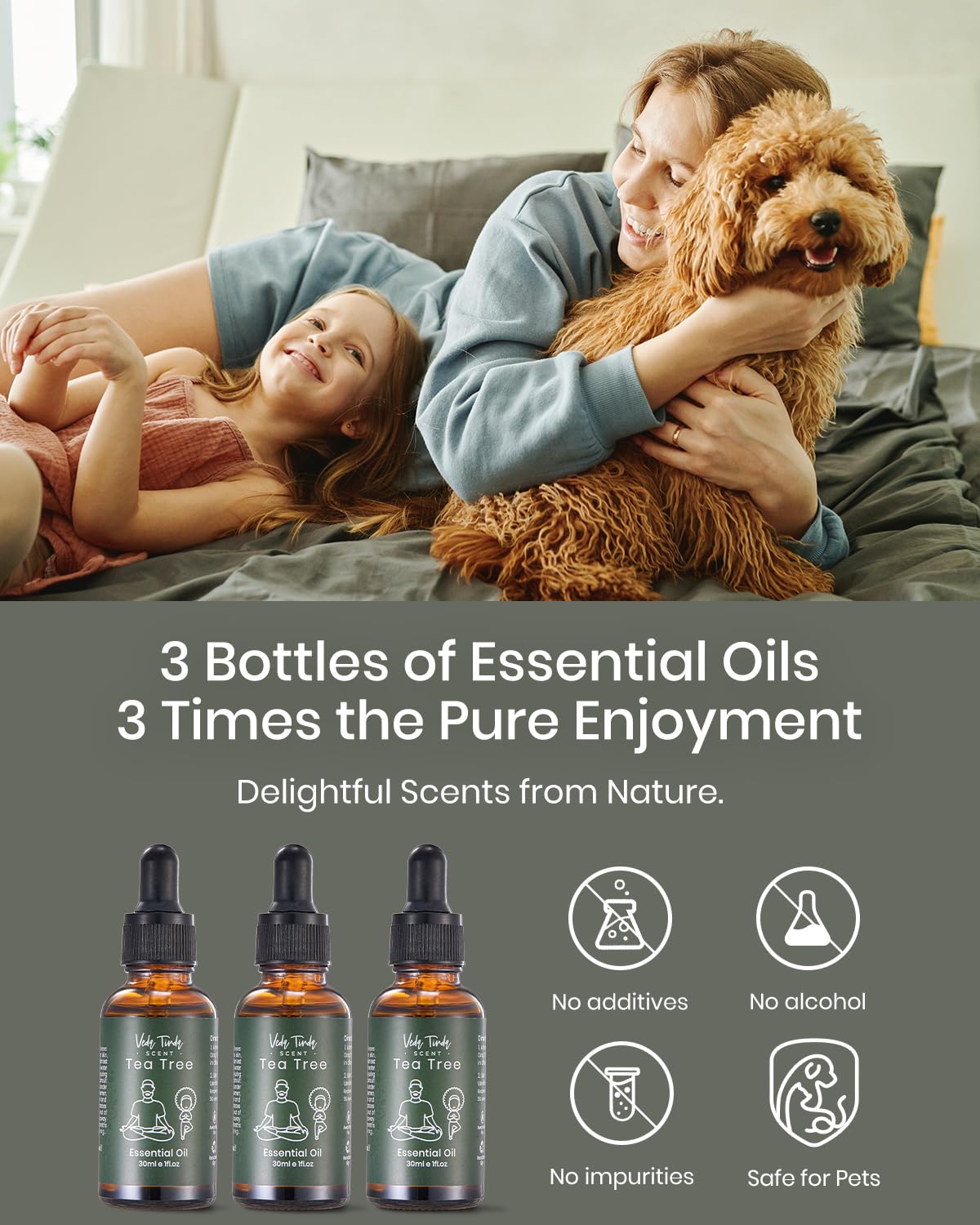 Veda Tinda Scent Aceite de árbol de té para cuidado de uñas y cutículas.