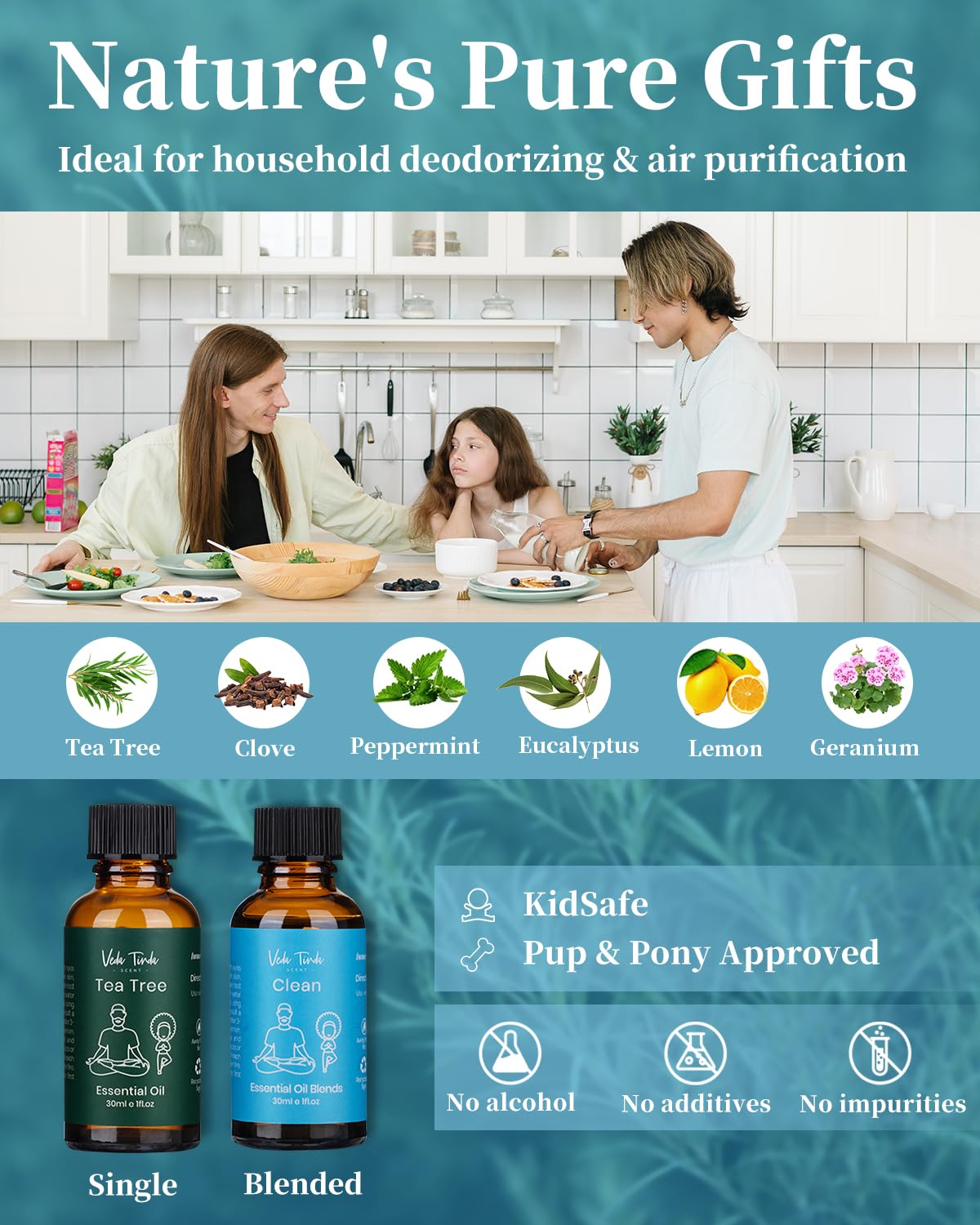 Difusor con conjunto de aceites para aromaterapia.