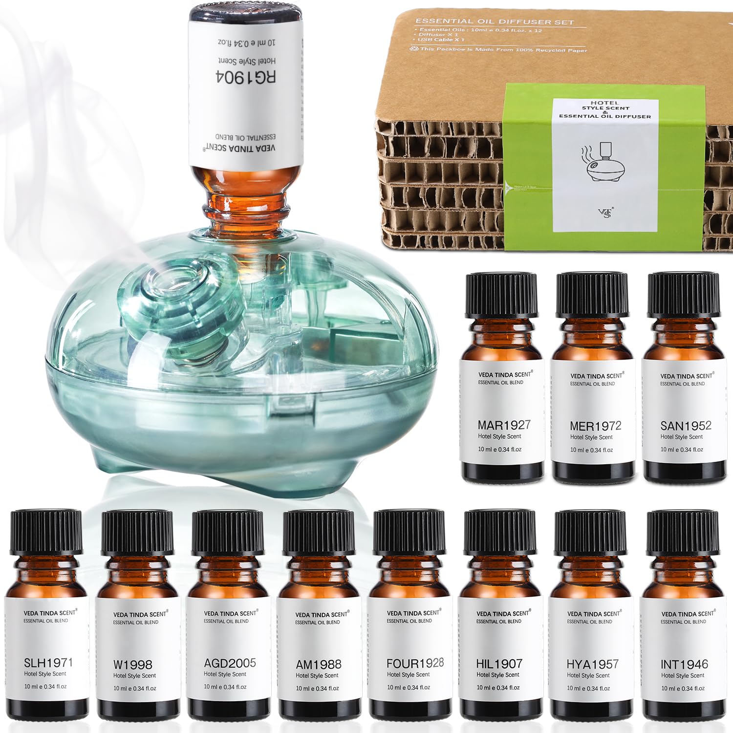 VEDA TINDA SCENT: difusor sin agua en vista frontal para casa