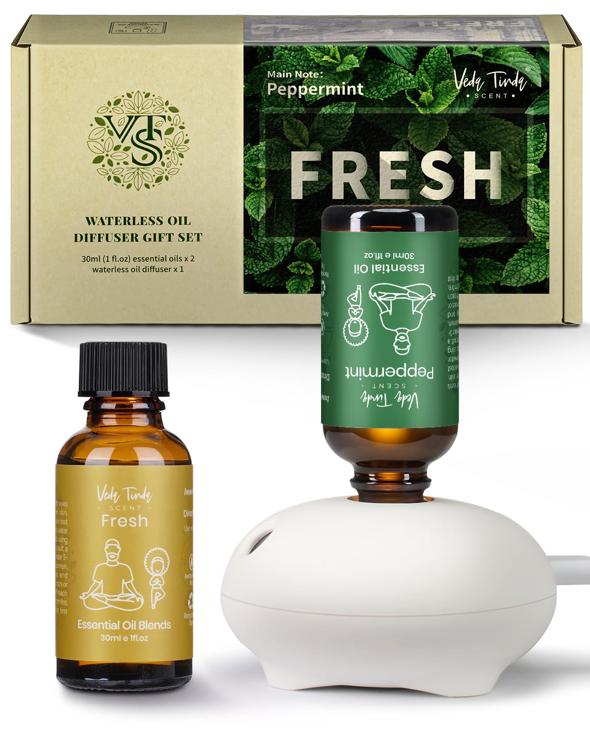 Difusor Veda Tinda Scent sin agua, portátil para casa o escritorio.