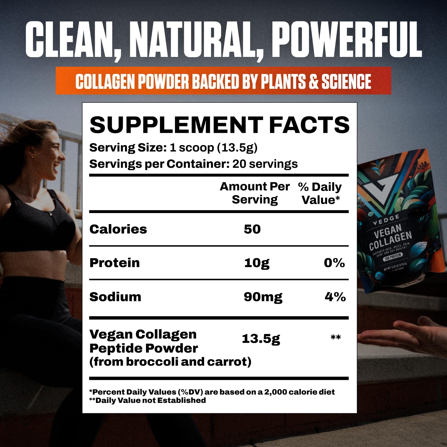 VEDGE colágeno vegano puro sin aditivos para uso diario
