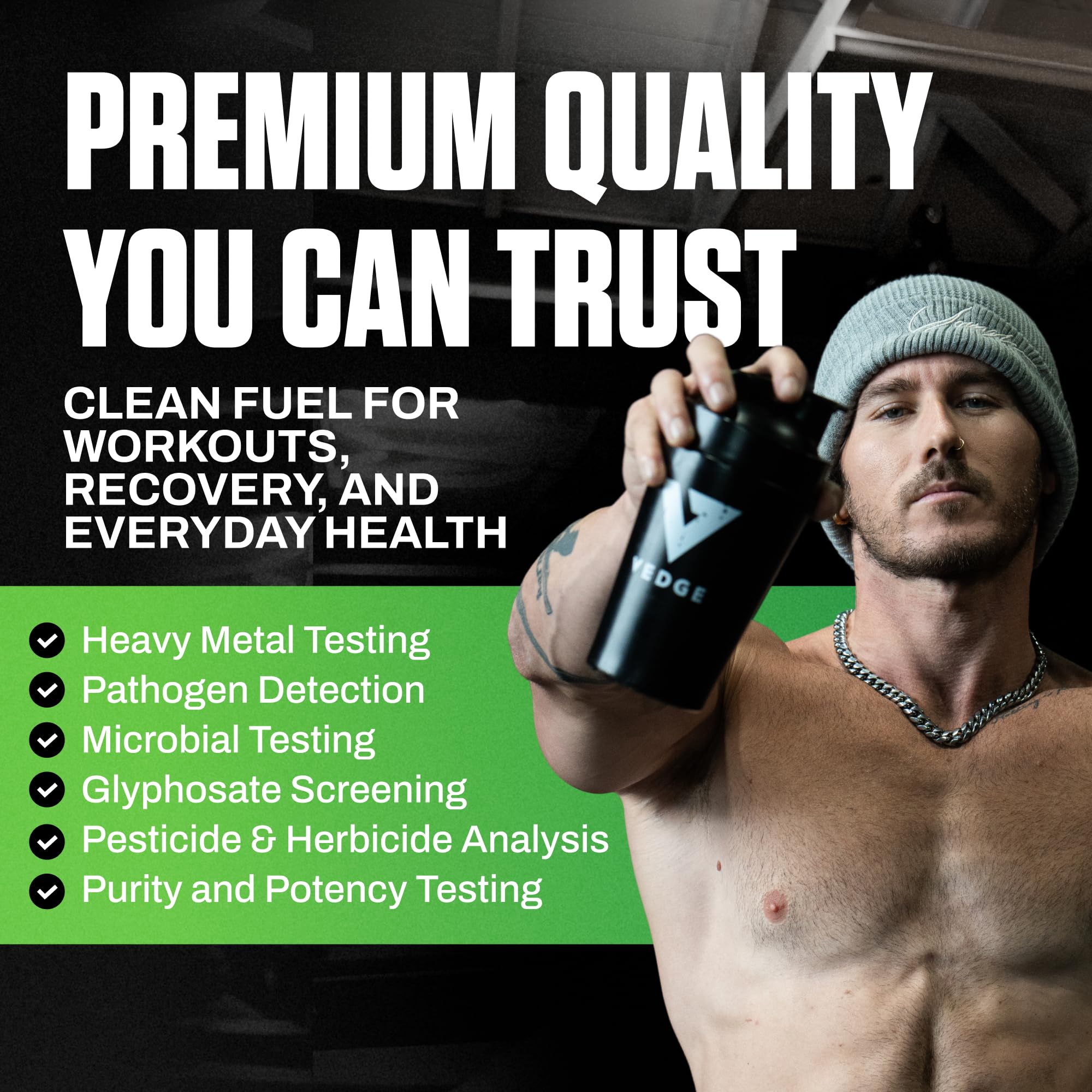 Aminoácidos y proteína vegetal de VEDGE para recuperación muscular