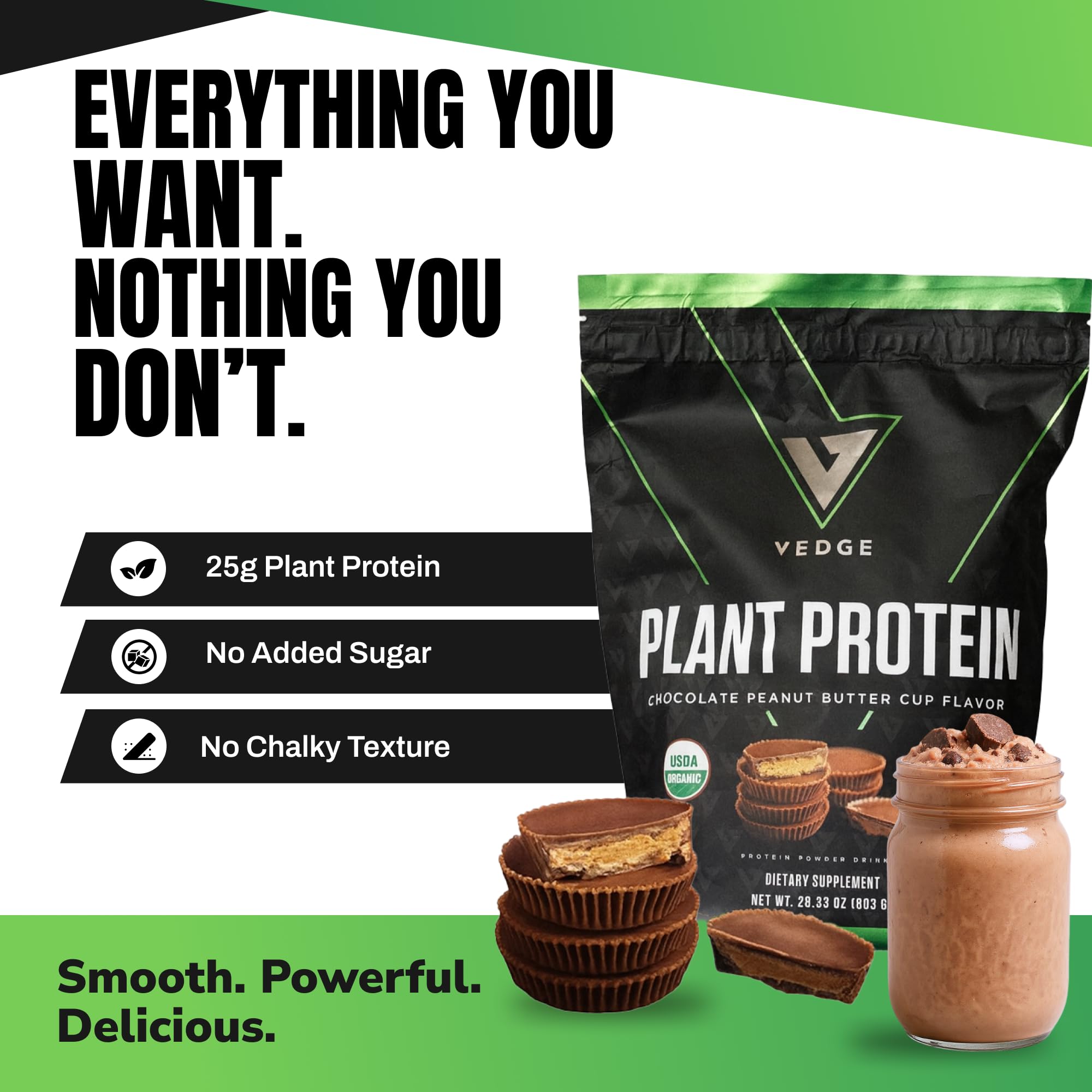 Mezcla cremosa de VEDGE Proteína Vegana para batidos matutinos
