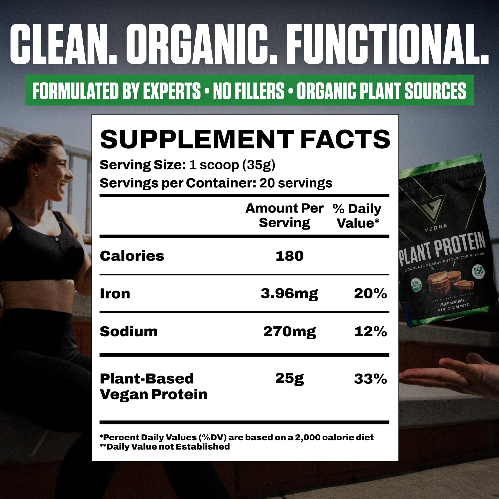 Sabor mantequilla de cacahuete: proteína vegana de VEDGE para snack post entreno