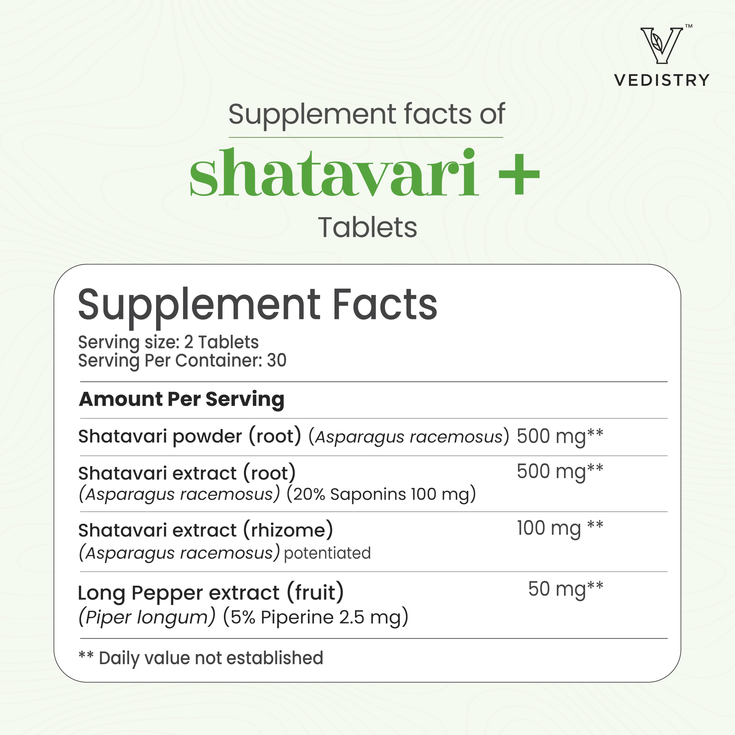 Vedistry Shatavari ingredientes naturales que respaldan la salud femenina