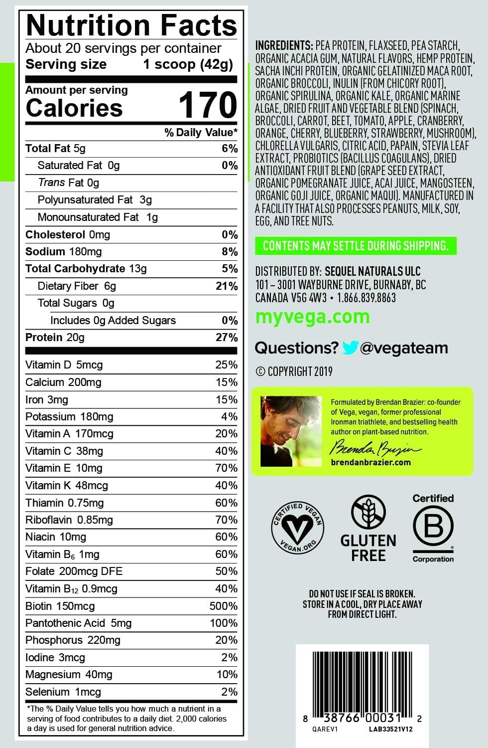 Vega One cucharón de porciones: opción rápida para un desayuno nutritivo.
