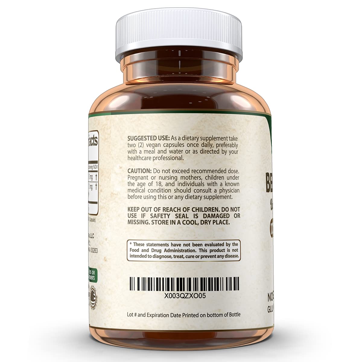 Vegan Labs Berberine HCL 1200mg: caja exterior resistente para almacenamiento seguro.