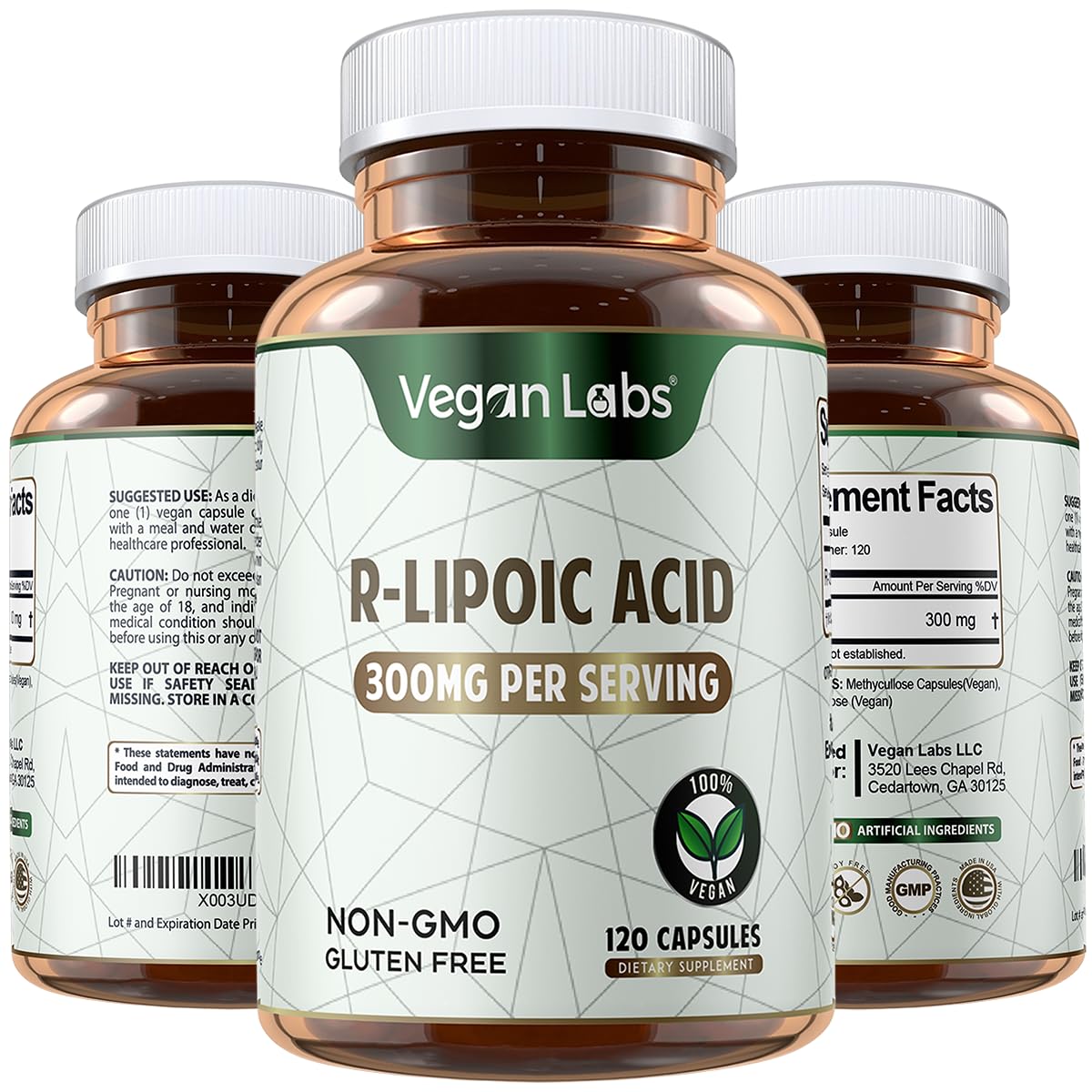 Vegan Labs R-Lipoico 300 mg: cápsulas veganas para energía celular diaria