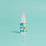 Vegan Life Nutrition Vitamina D3 spray para boca, sabor naranja, uso directo.