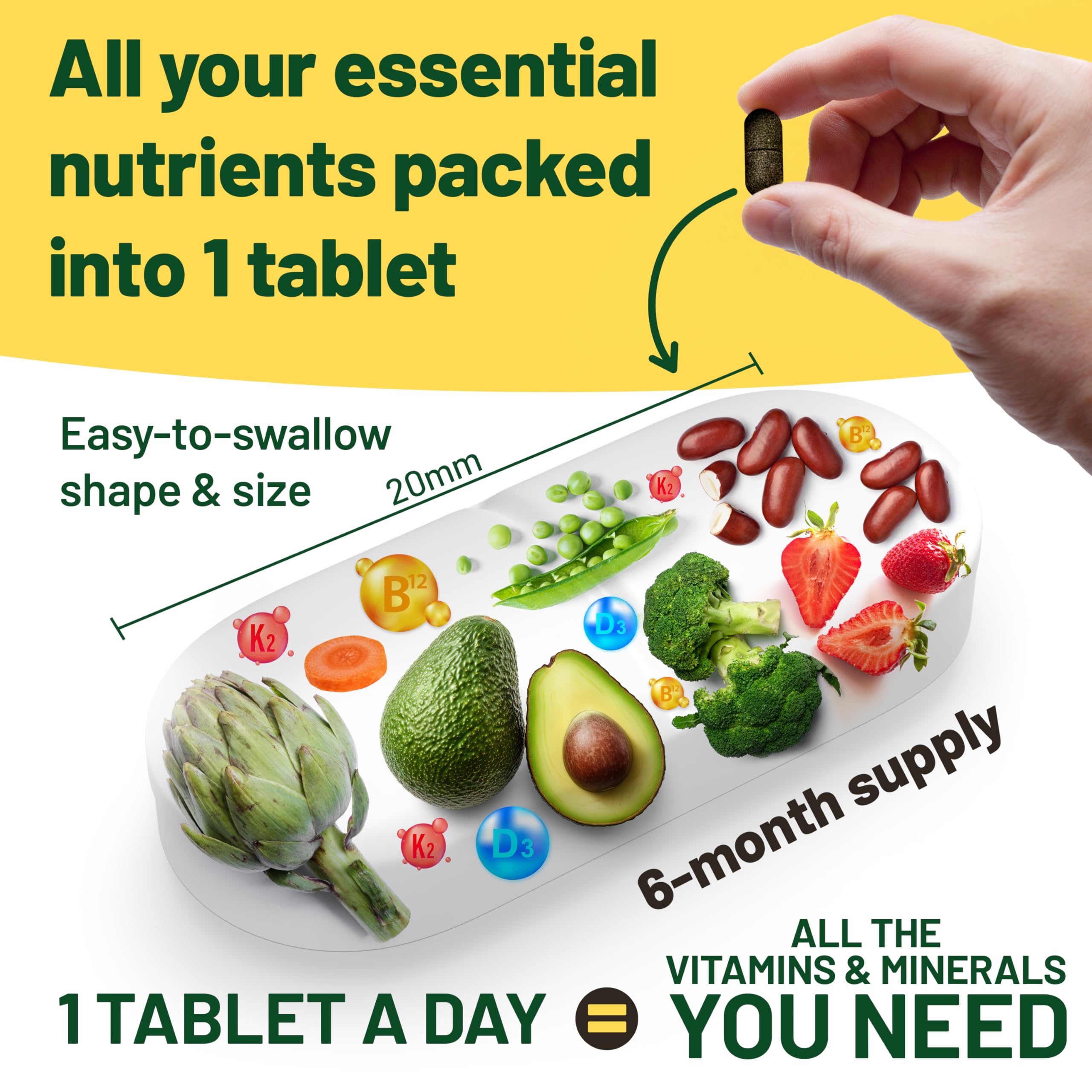 Vegan Vitality, presentación de 6 meses para ahorro y conveniencia.