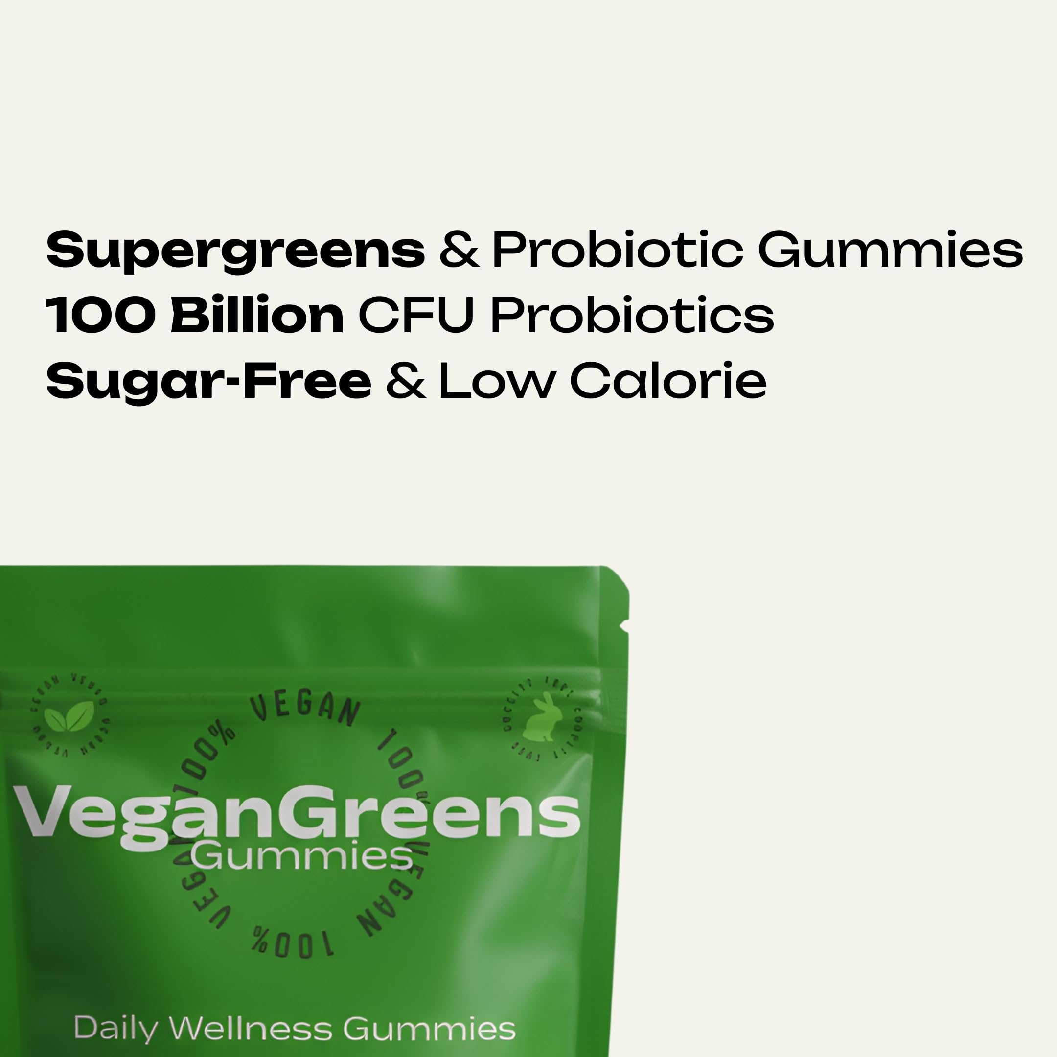 VeganGreens gomitas sabor manzana verde, snack sabroso para bienestar diario.