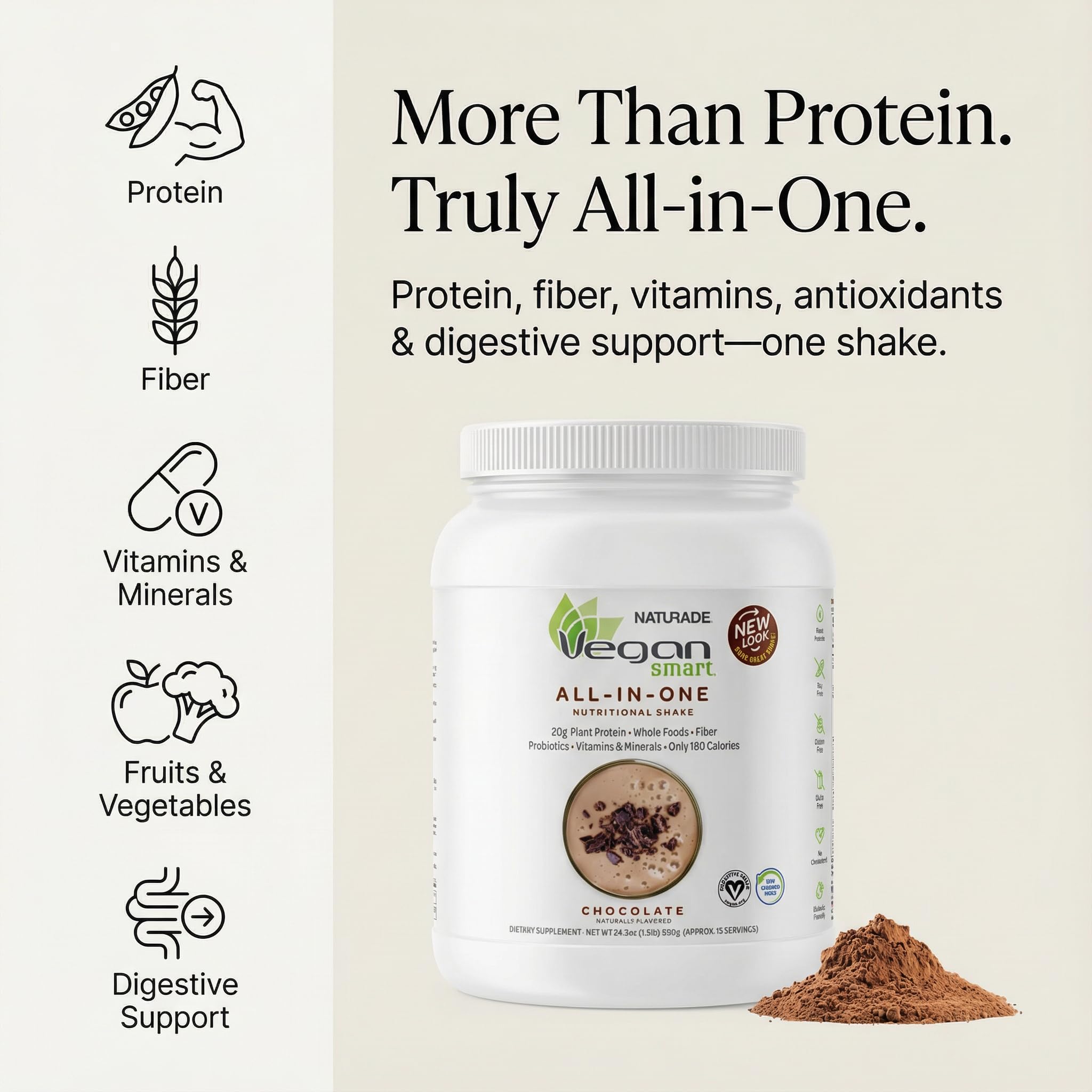 Vegansmart Naturade con prebióticos ActivAloe para apoyo intestinal