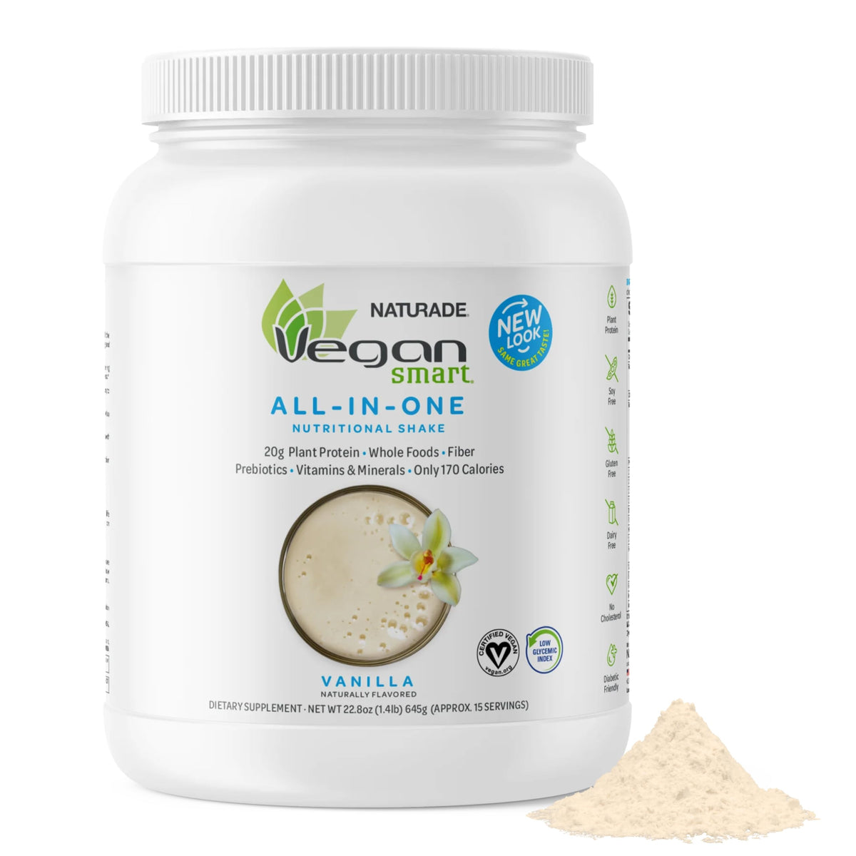Vegansmart Naturade todo-en-uno batido vanilla para energía estable diaria