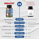 VEGATOT pulverizado-hongo-potenciacion cápsula fórmula concentrada.