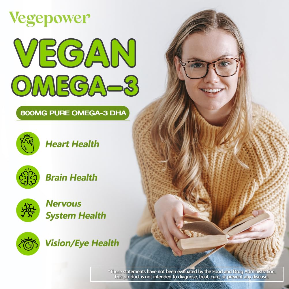 VEGEPOWER DHA de algas, puro y seguro para la salud.