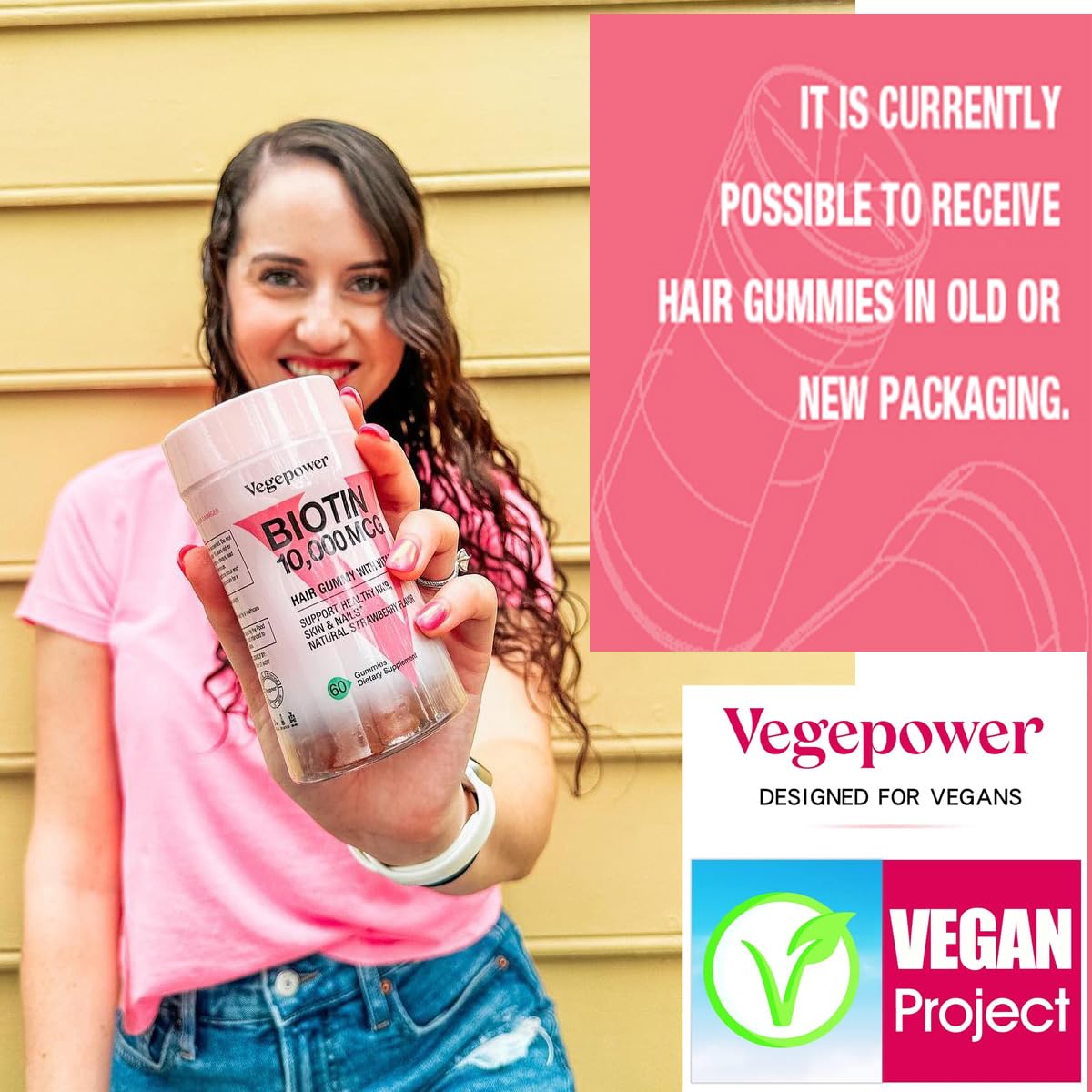 Envase compacto VEGEPOWER para llevar y usar en cualquier lugar.