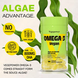 VEGEPOWER cápsulas de algas con DHA para apoyar la función cerebral.