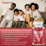 VEGEPOWER gominolas hierro durazno textura suave y jugosa