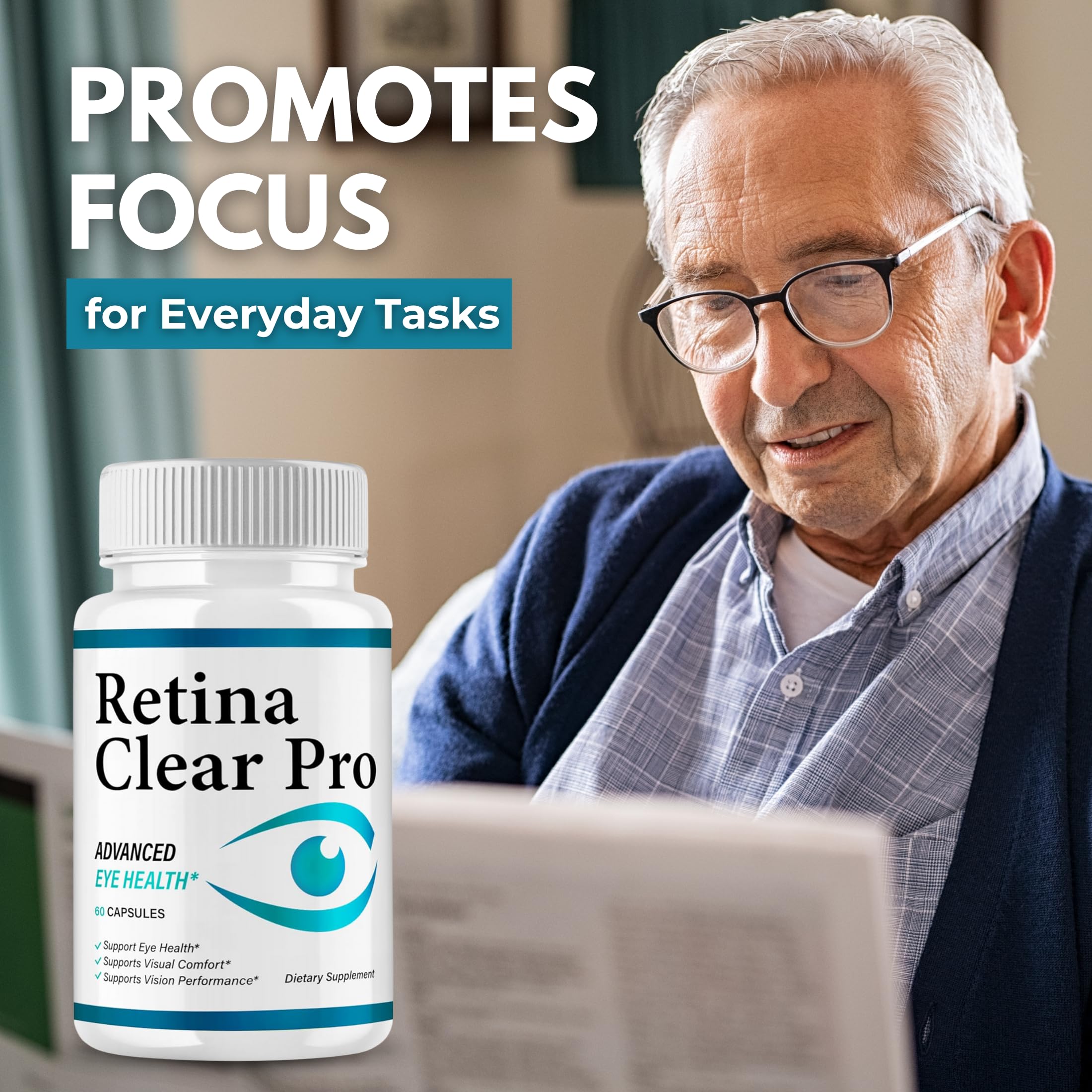 VegHerbs Retina Clear Pro, etiqueta de ingredientes, fórmula natural para la salud ocular.