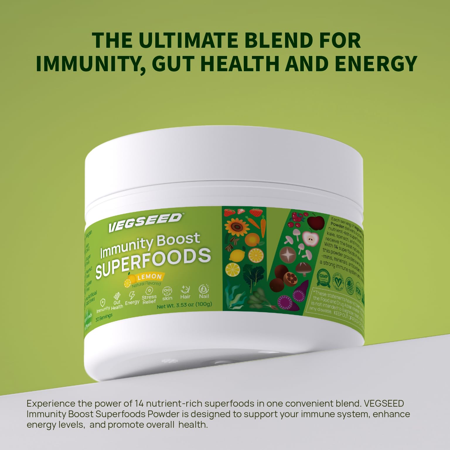 Vegseed Immunity Greens, rutina diaria de bienestar general