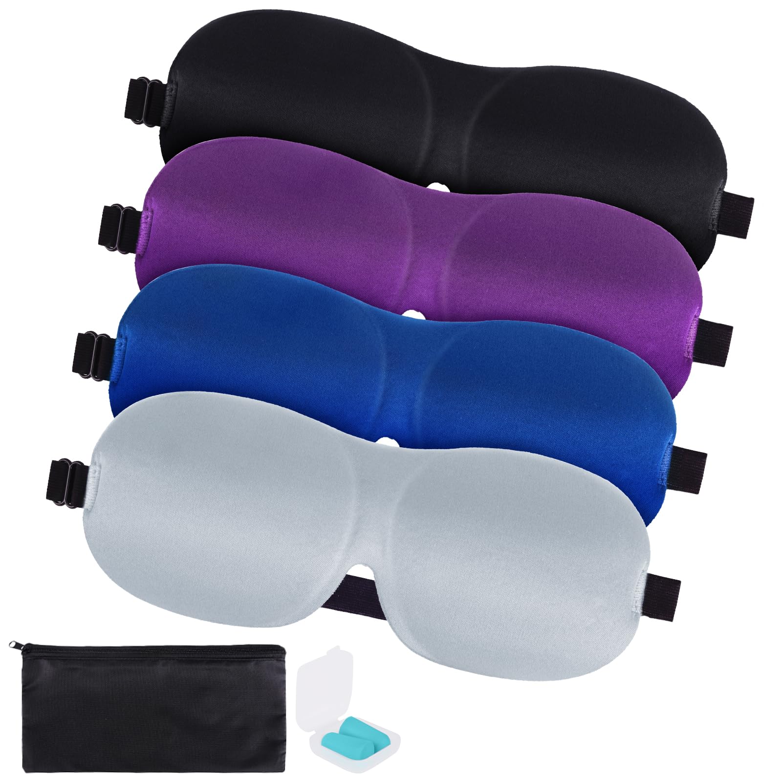 VEKDA antifaz para dormir con 4-pack y ajuste cómodo, ideal para dormir mejor