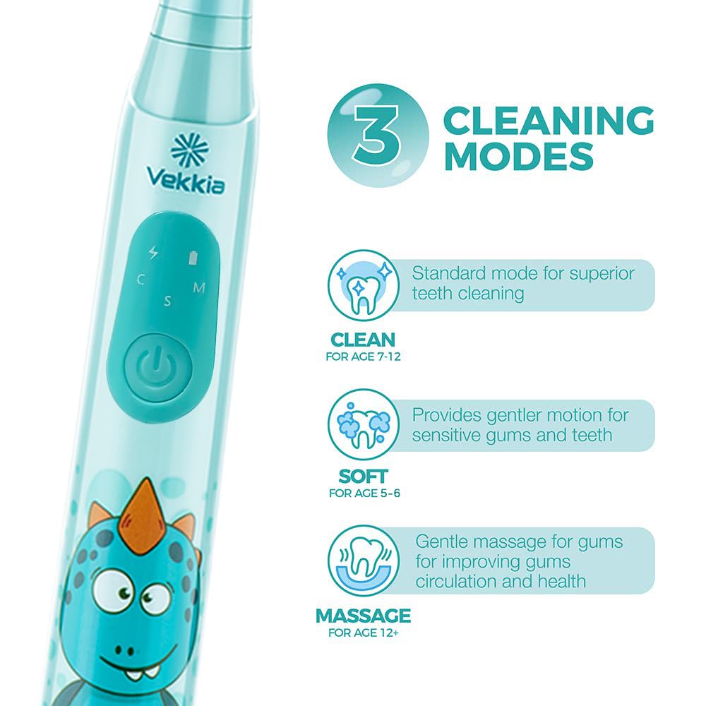 Vekkia cepillo infantil con diseño de animal divertido para motivar el cepillado.