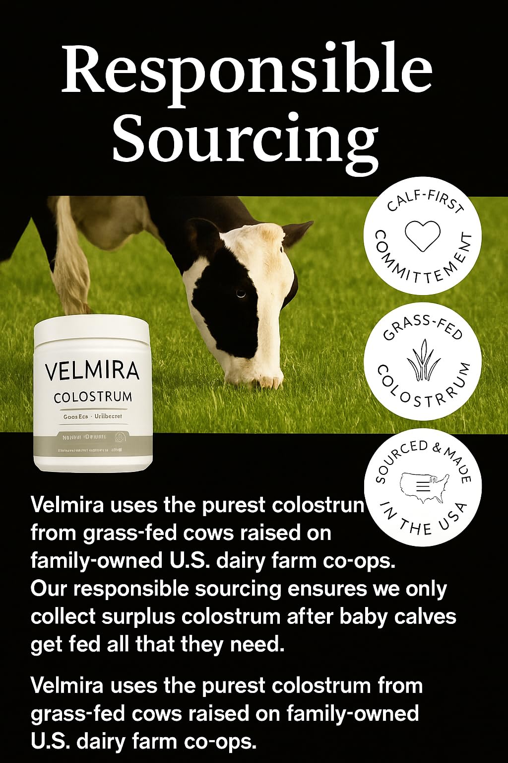 Señal de salud digestiva con Velmira Colostrum Powder