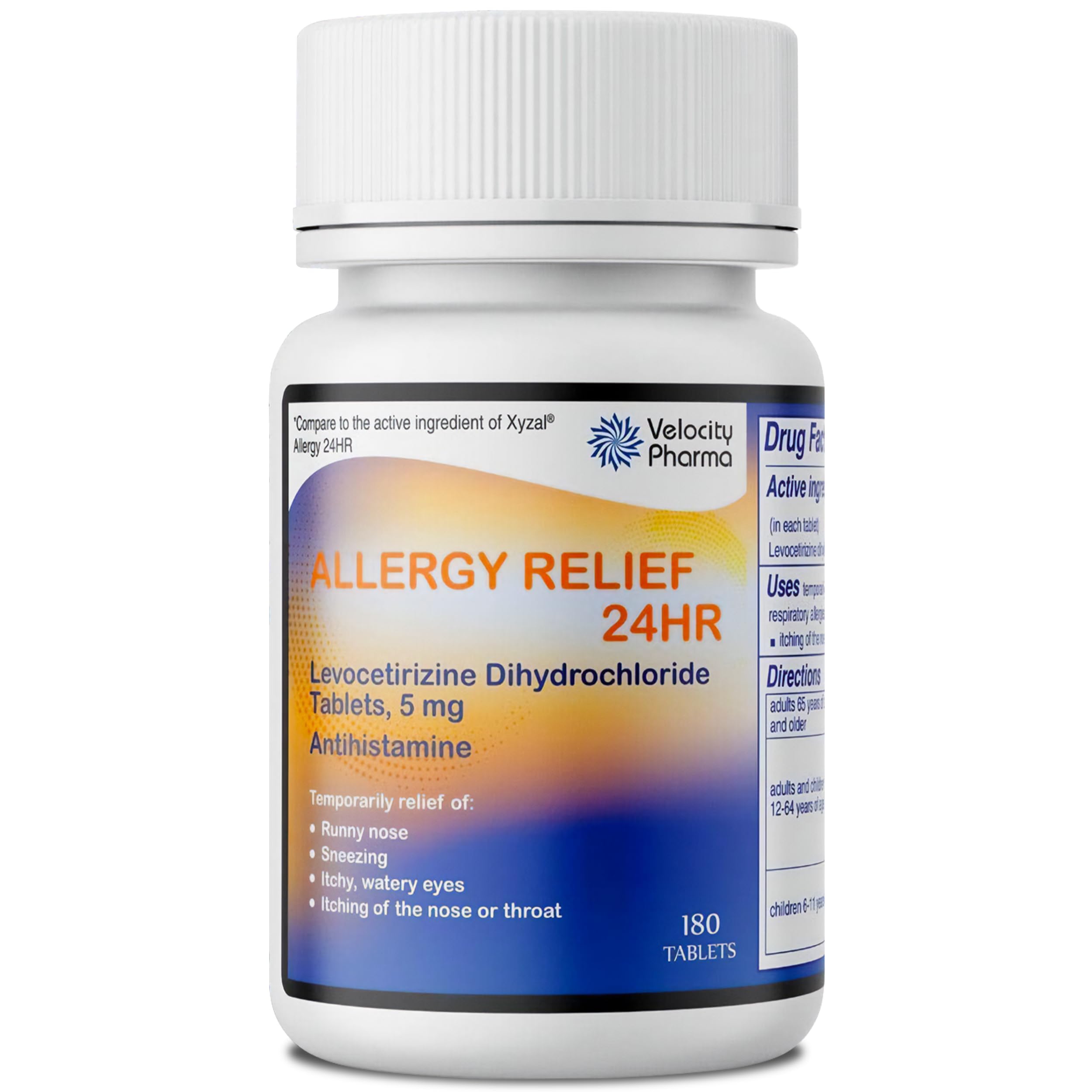 Velocity Pharma USP Tabletas frasco 24h: alivio continuo durante el día