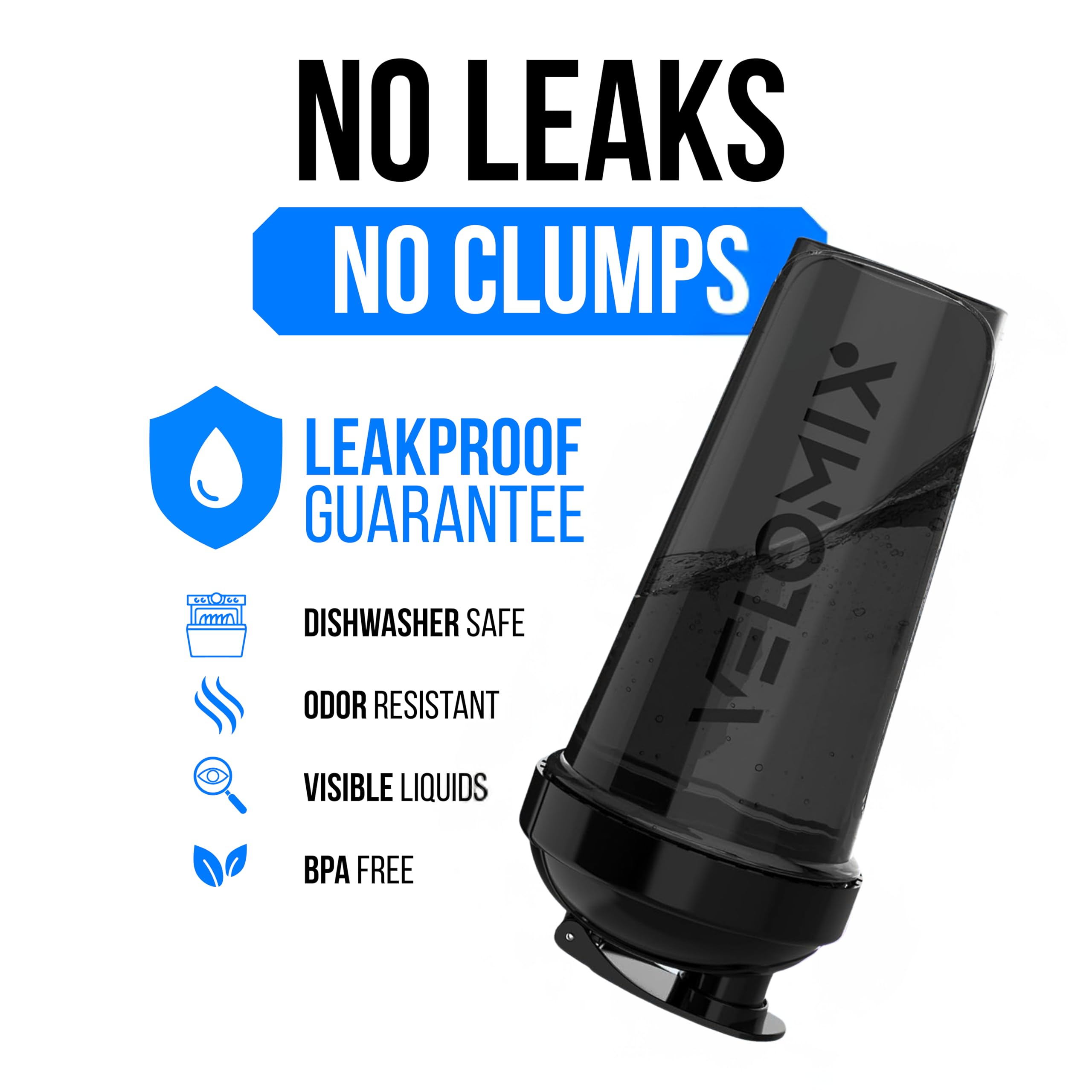 Velomix incluye batidor de alambre para mezclar batidos de proteína rápidamente.
