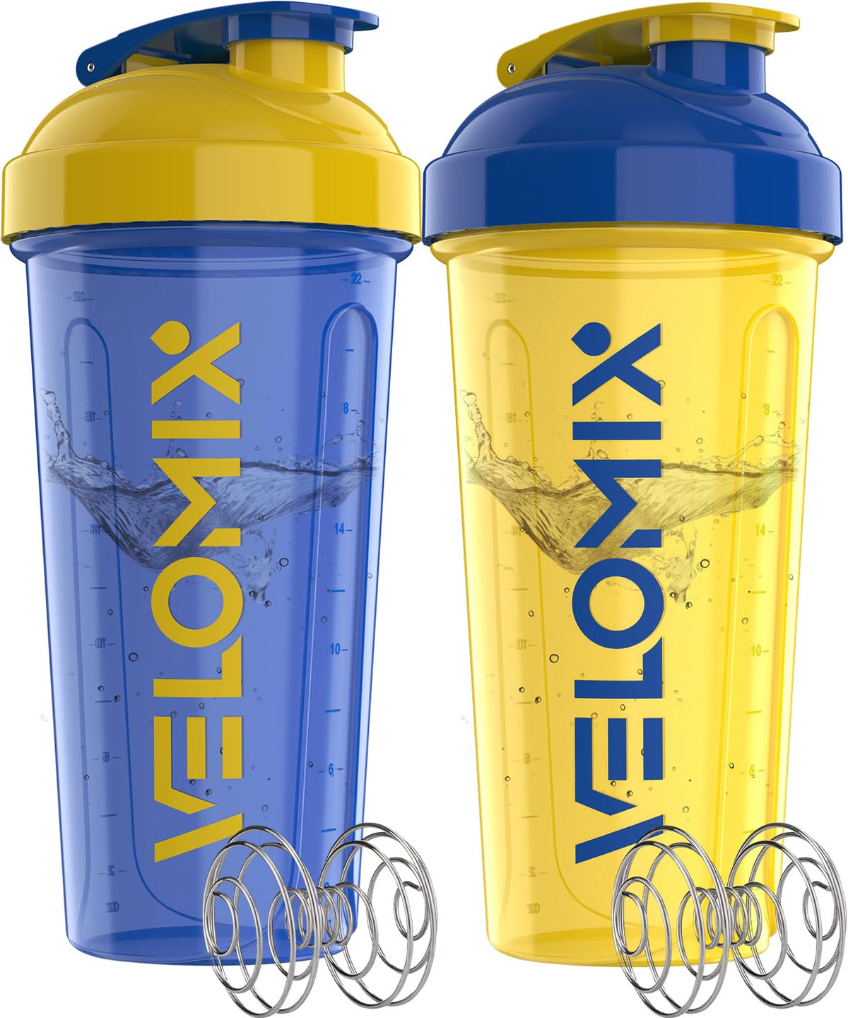 Velomix botella 28oz con batidor de alambre para batidos sin grumos.
