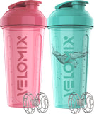 velomix botellas proteina 28 onzas rosado turquesa, ideales para entrenamientos diarios.