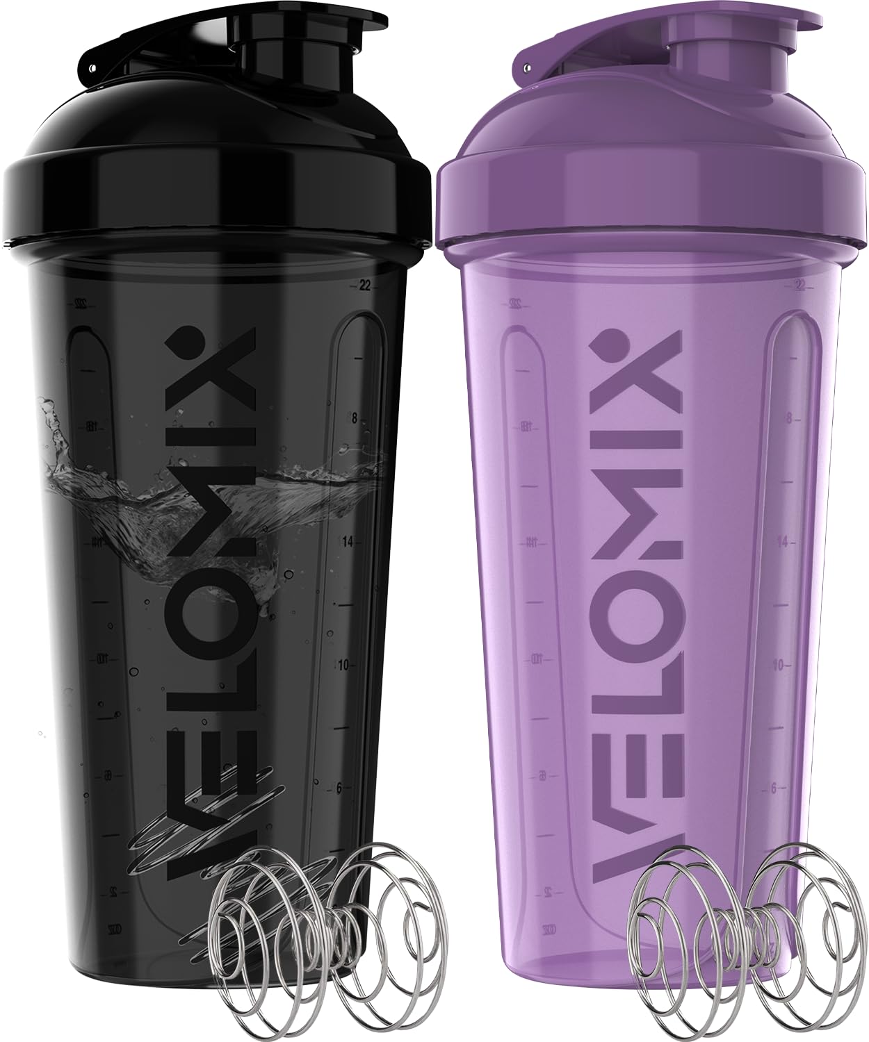 Botella Velomix con agarre ergonómico para entrenamientos y uso cómodo.