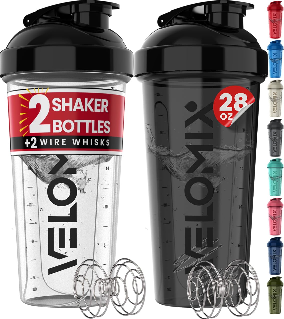 VELOMIX conjunto de dos botellas 28 onzas con cierre hermético para evitar derrames.