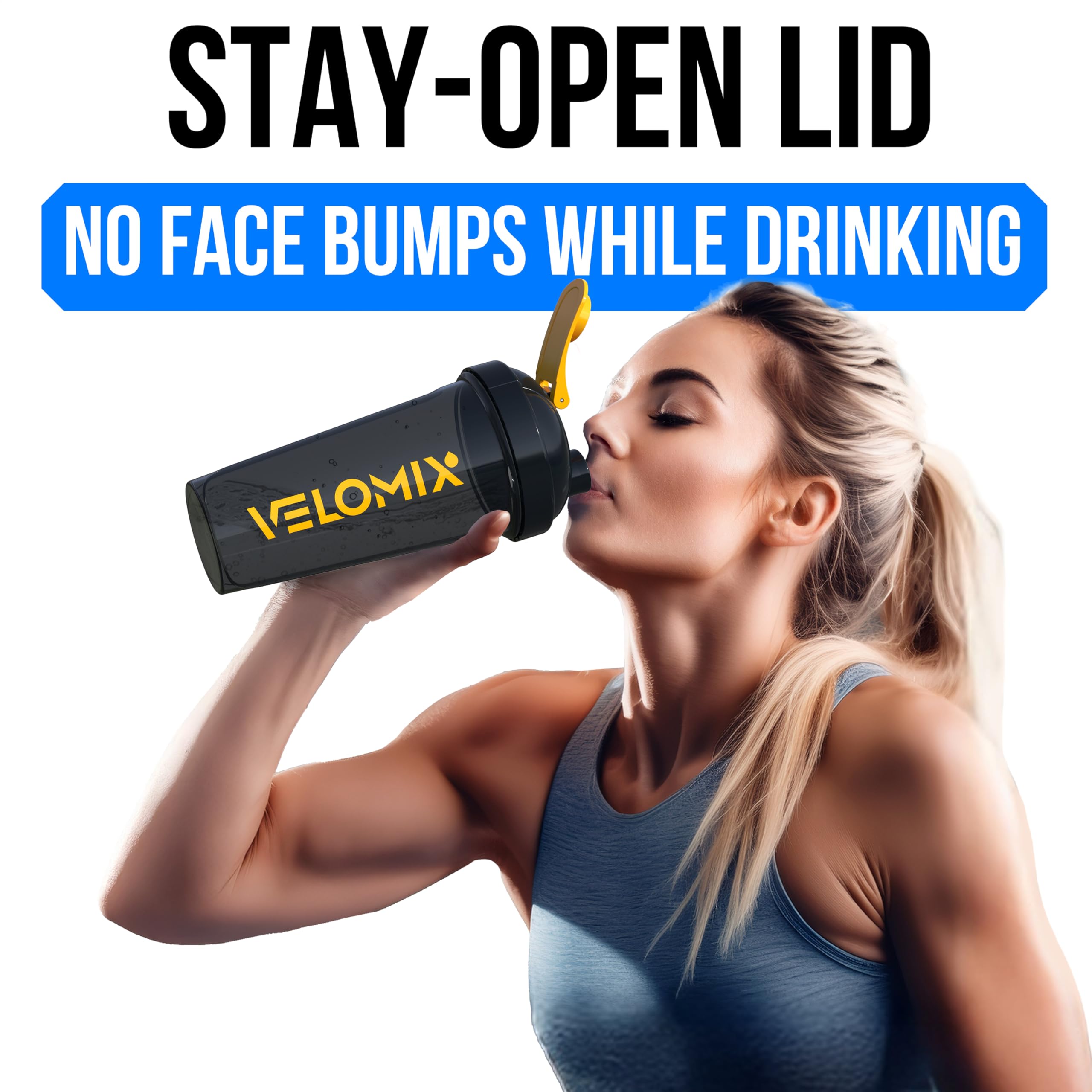 VELOMIX diseño duradero, apto para rutinas diarias y gimnasio.