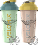 VELOMIX dos botellas 28 onzas para batidos de proteína en el gimnasio