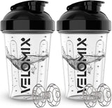 VELOMIX pack de botellas 20 oz con batidor de alambre para proteínas, lista para mezclar