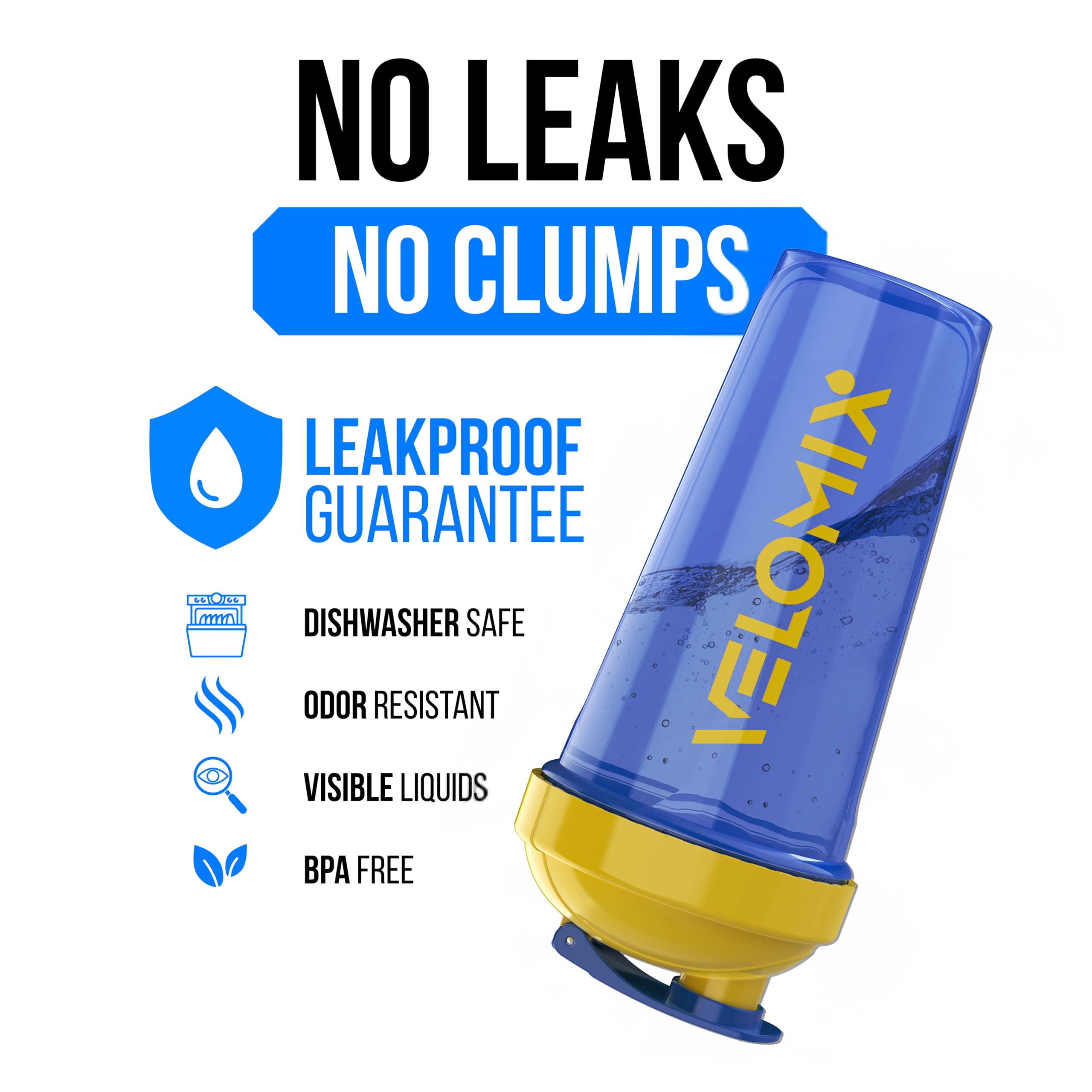 Velomix pack doble de botellas 28oz para proteínas, listo para entrenamientos.