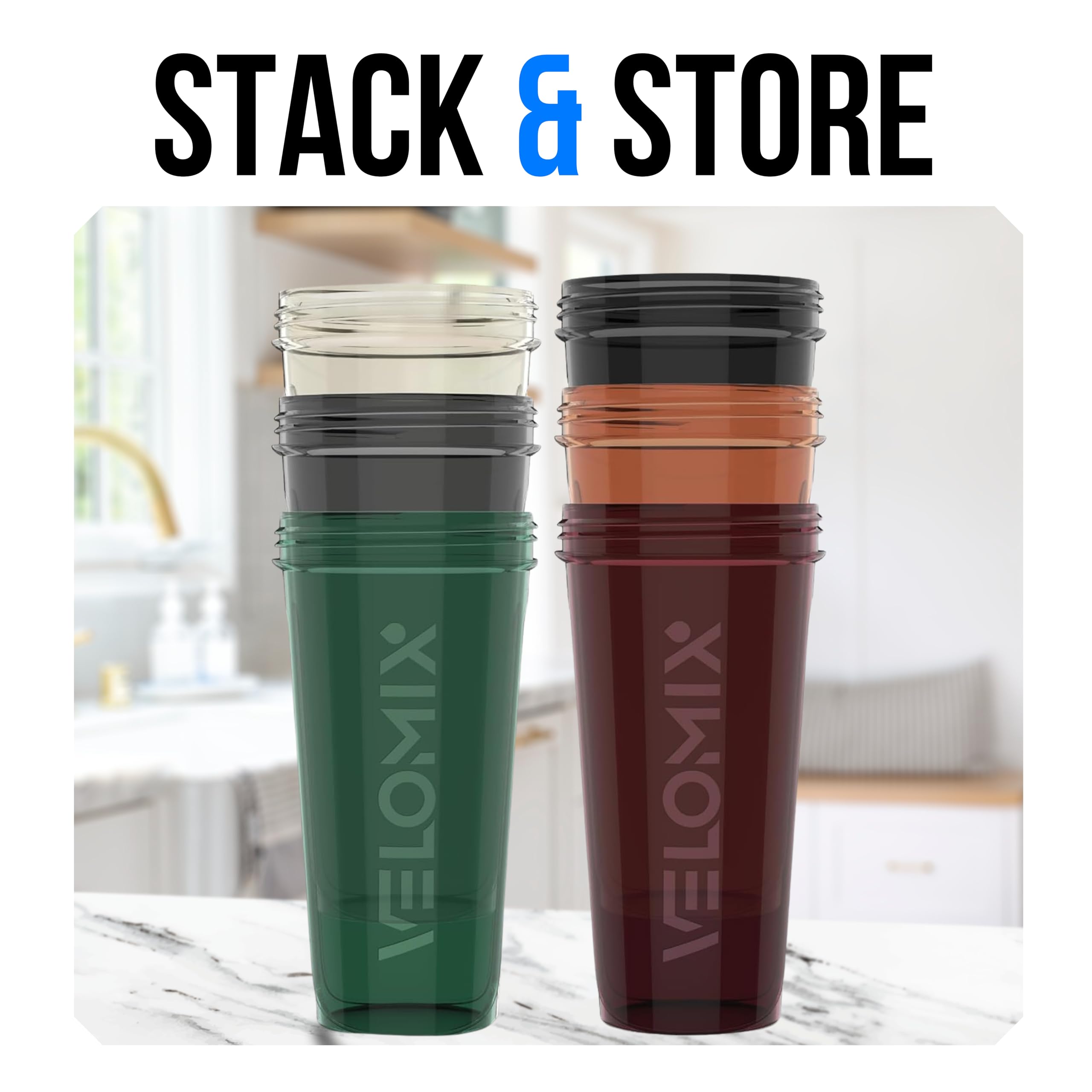 VELOMIX Pack de 6 botellas 28oz tono tierra, ideal para oficina y gimnasio.
