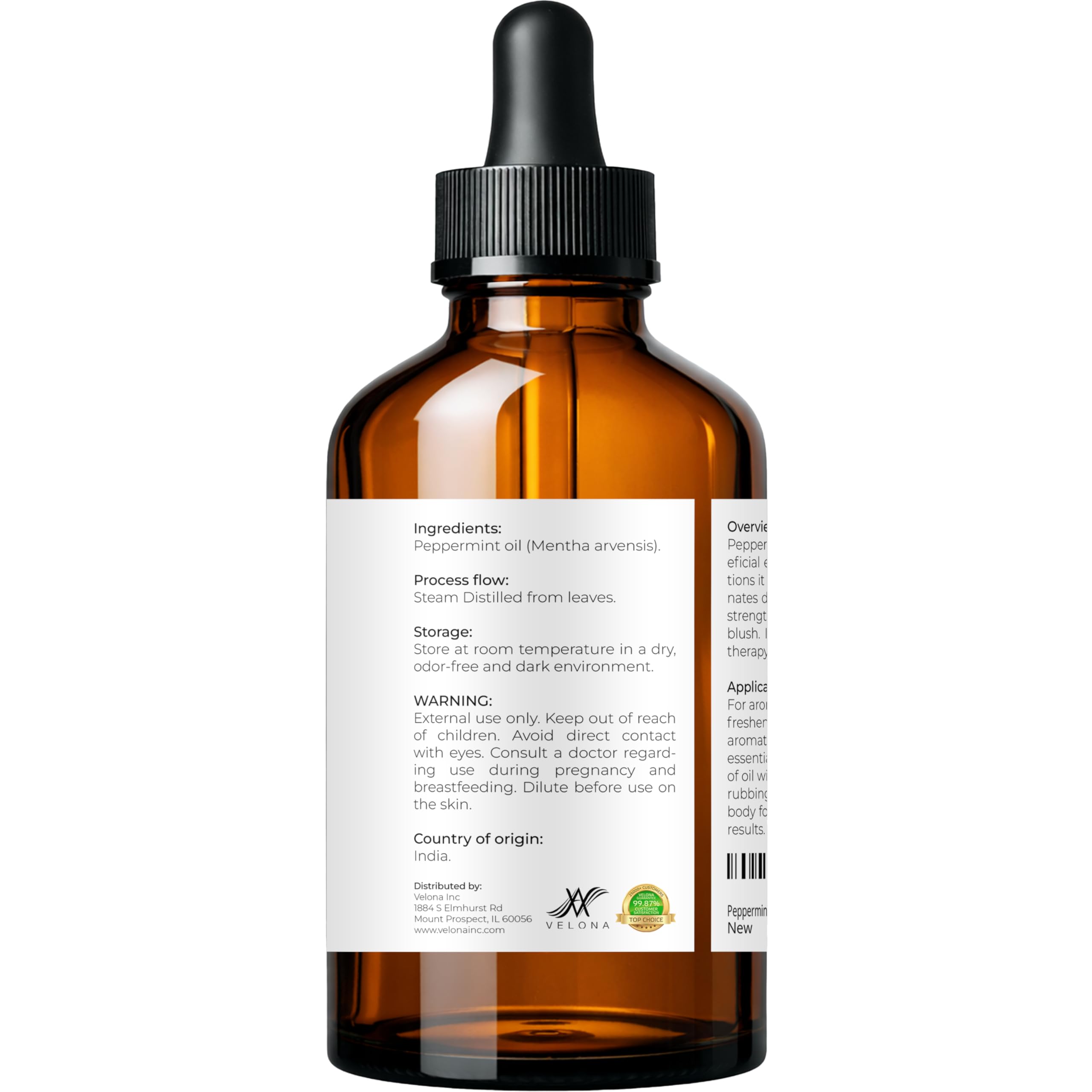 Velona aceite de menta peperina para jabones y velas, fragancia limpia y crujiente.