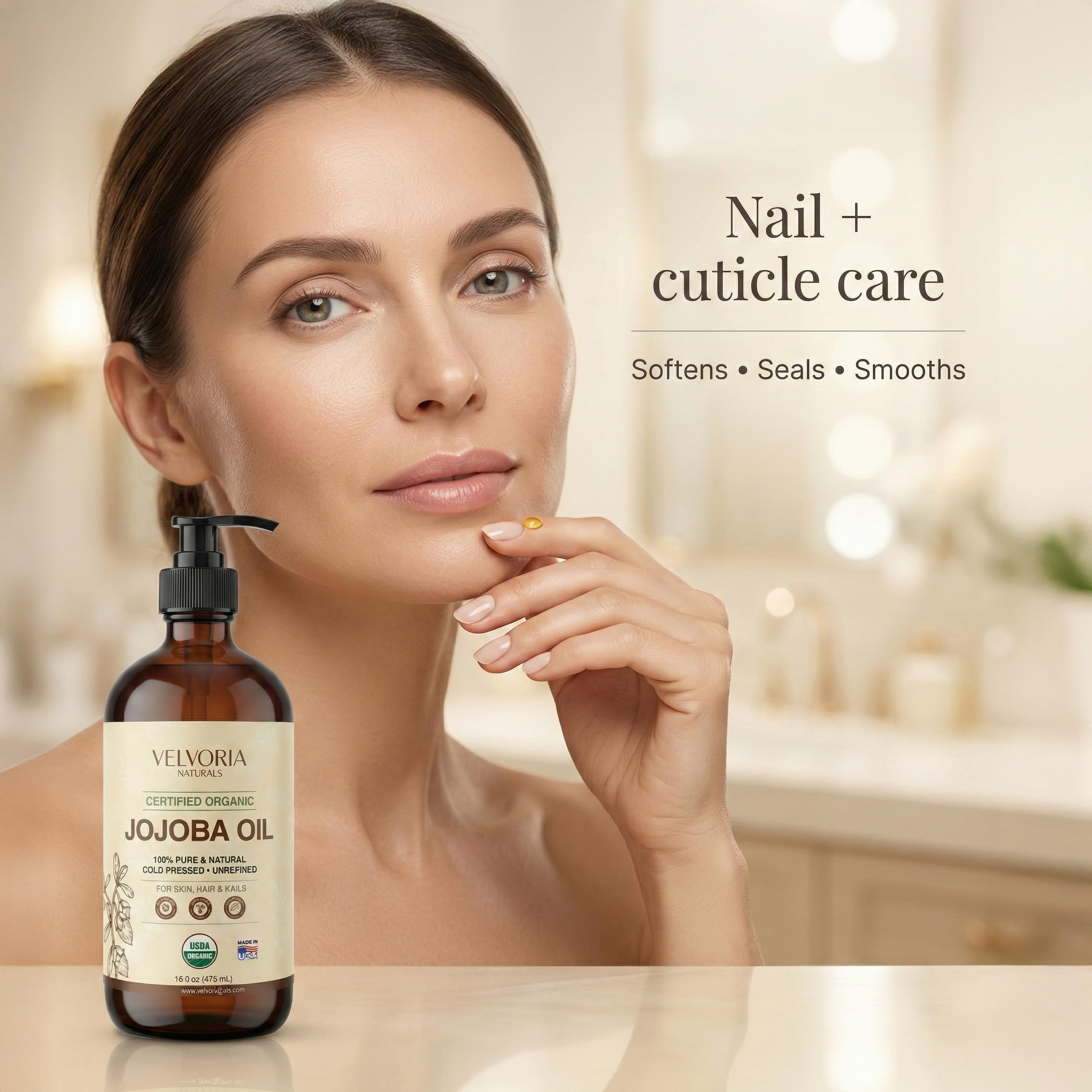 VELVORIA NATURALS aceite-jojoba-absorcion-rapida, piel limpia sin grasa