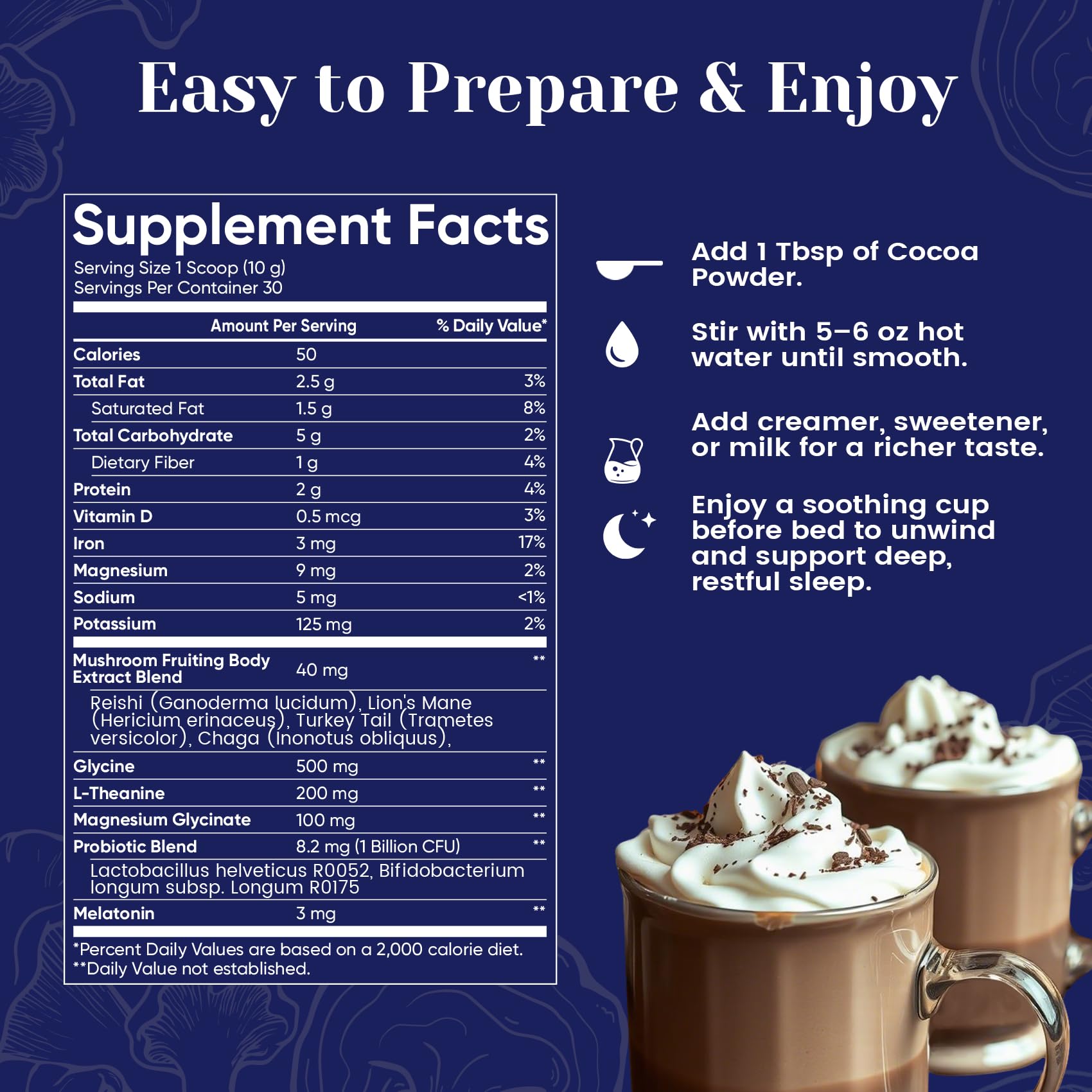 Venture Pal Cacao de Setas: preparación caliente para descanso