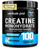 Creatina monohidratada Venture Pal: polvo puro para mezclas sin grumos en entrenamientos.