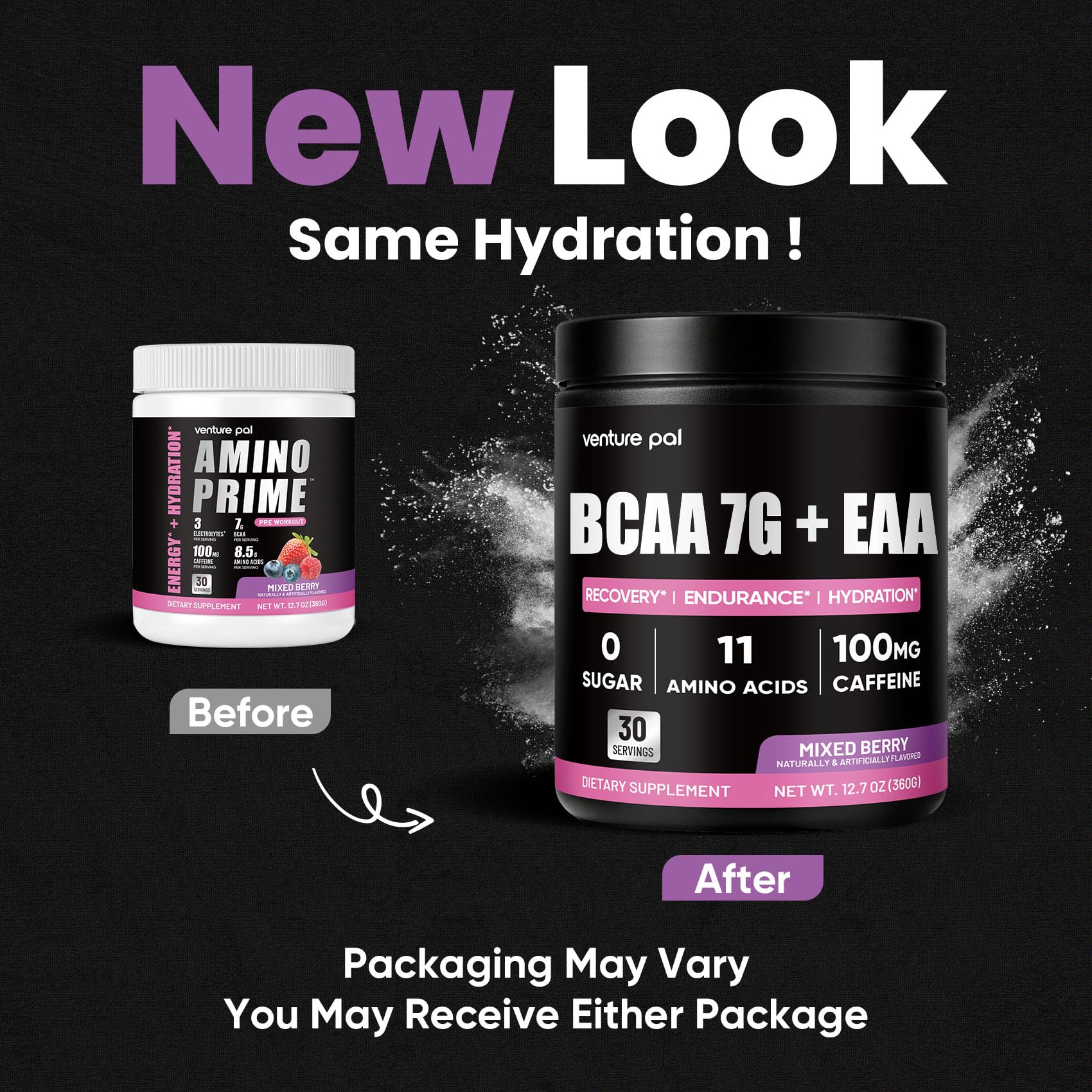 Venture Pal BCAA EAA etiqueta y diseño para uso diario