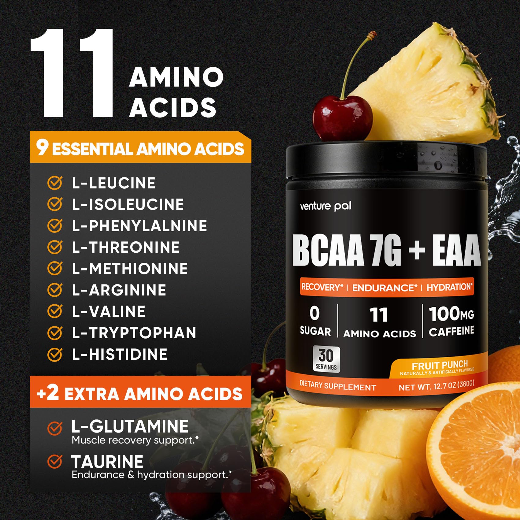 Etiqueta clara de Venture Pal con información de ingredientes