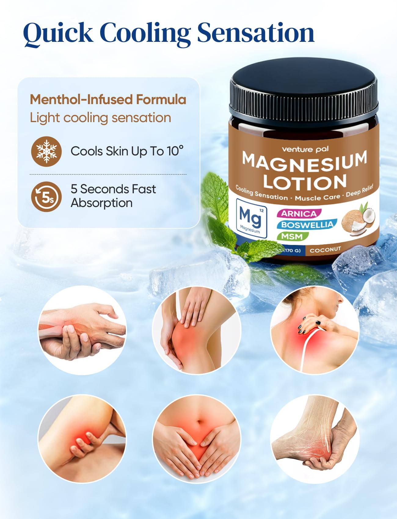 Venture Pal loción magnesio boswellia, crema ligera
