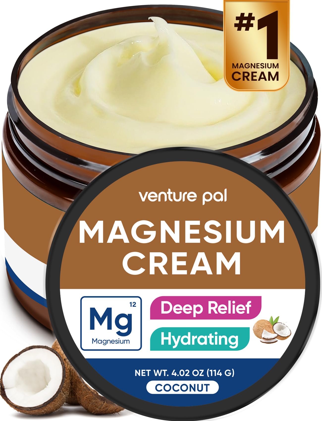 Venture Pal Loción de Magnesio: bote visible, hidratación suave para piel seca.