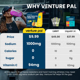 Mezcla Venture Pal con agua en 16–32 onzas para sabor equilibrado.