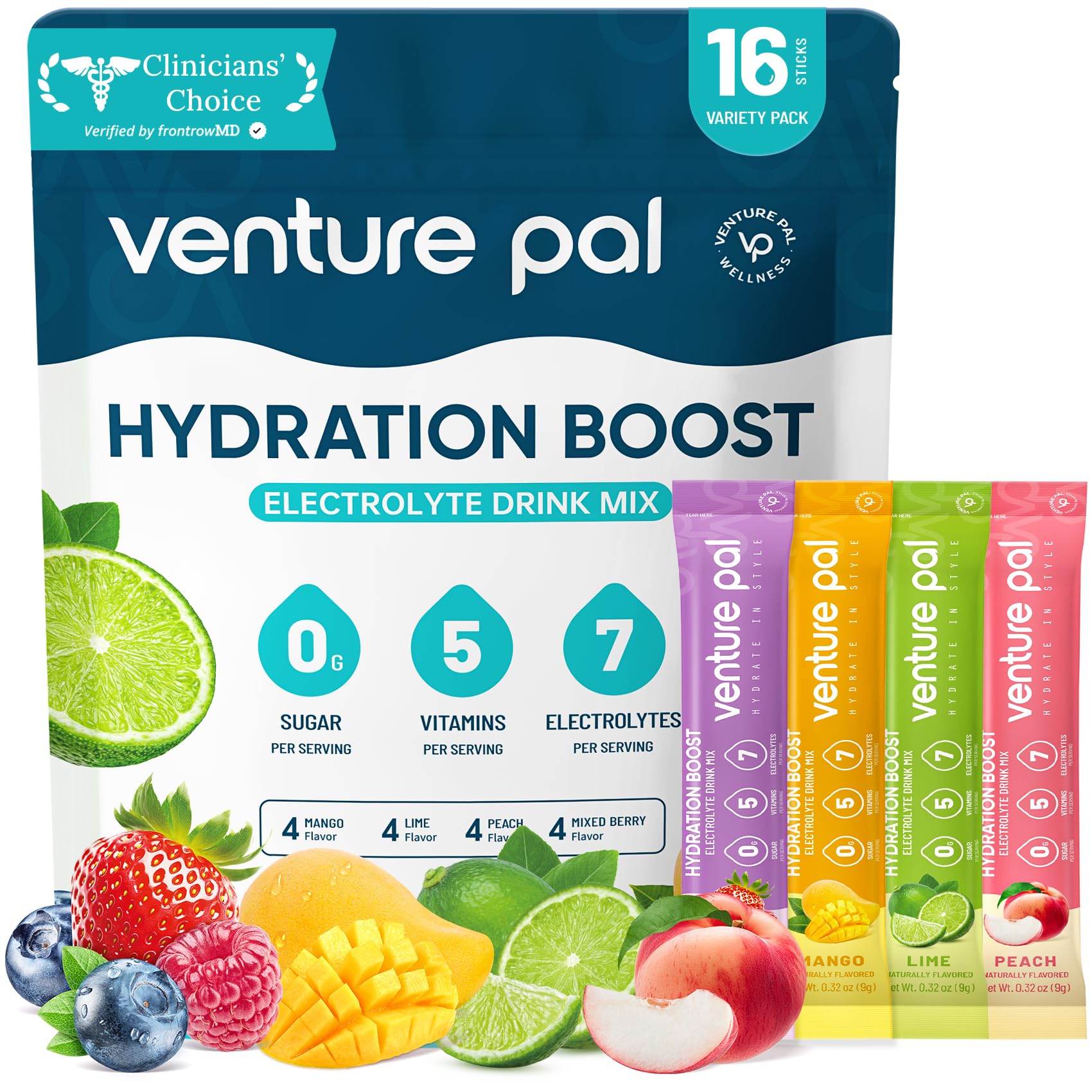 Venture Pal Paquete Polvo Electrolito Sin Azúcar: hidratación rápida en cualquier lugar.