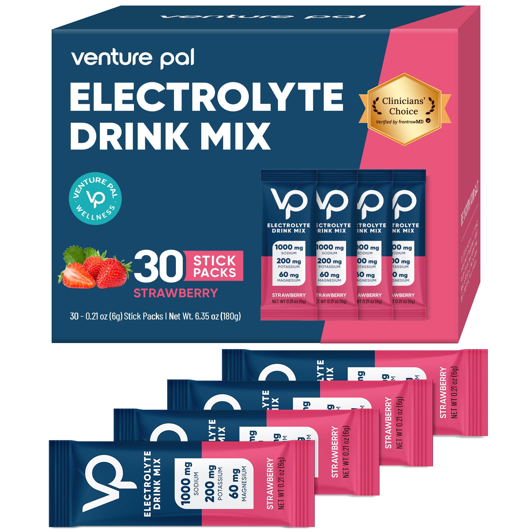 Venture Pal polvos electrolitos de alto sodio para una hidratación sostenida.